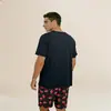 Conjunto de Pijama Corto Estampado para Hombre de Manga Corta Que Se Puede Usar Afuera, Exclusivamente para Amazon y Aliexpress
