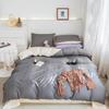 Nuevo Estilo Algodón Lavado Color Sólido Juego de Cuatro Piezas Estilo ins Lijado Cama Dormitorio Estudiantil Textil para el Hogar Simple