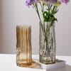 Jarrón de vidrio de roca glaciar extremadamente congelado, transparente, estilo ins, flores, hidropónico, para sala de estar, comedor, decoración, adornos