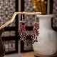 Aretes de Pavo Real Cloisonné Imitación Totem Minoría Miaoli Fénix Aretes de Campana Punto Escénico Aretes Calientes