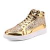 Sapatos de palco coreanos de cano alto com lantejoulas, primavera e outono, tamanhos grandes, calçados de moda discoteca, sapatos casuais masculinos transfronteiriços 5892