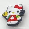 Accesorios para zapatos con agujero de gato de Hello Kitty, hebilla de PVC con dibujos animados de Hello Kitty Sanrio, goma suave, gato KT, venta al por mayor