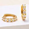 Brincos Quadrados de Zircônia Banhados a Ouro 18K Real Brincos com Zircônia Incrustada e Pedras Coloridas para Mulheres Venda por Atacado de Fábrica