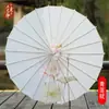 Guarda-chuva de papel oleado com flores de lótus simuladas, vagens de lótus e folhas de lótus para pátio externo e decoração de verão em estilo antigo e adereços em estilo chinês