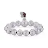 Pulseira seis palavras pulseira palavras verdadeiras homens e mulheres corajoso retrô branco prata transferência pulseira de contas redondas joias de prata atacado