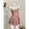 Yimengyao Camisola de Cetim Sexy Estilo Desejo Puro Vestido de Dormir Lingerie Feminina com Lindo Laço nas Costas Uniforme Tentação Roupa de Dormir