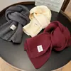 Bufanda de Punto Roja para Mujer en Invierno Estilo Coreano Versátil Color Sólido a Prueba de Frío y Cálida Bufanda de Lana Estilo Pareja Protector de Cuello Bufanda