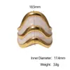Anel Aberto Estilo Francês Levemente Luxuoso Retrô de Aço Inoxidável Moda Versátil Ajustável Titânio Revestido com Ouro 18K Joias Atacado