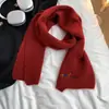 Bufanda Mujer Bordado Perro Pequeño Pareja Color Sólido Bufanda Tejida Mujer Invierno 2026 Nuevo Versátil Cálido Cuello Japonés Coreano Transfronterizo