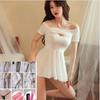 Lingerie Sexy Uniforme Tentação Gelo Seda Elástica Apertada Transparente Pijama Sexy Recortado Não Precisa Tirar Camisola Quente Desejo Puro