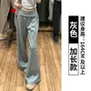 Pantalones deportivos rosas de cintura alta para mujer, pantalones de yoga finos de verano de cintura baja holgados, pantalones de chándal rectos anchos sueltos para mujeres petite