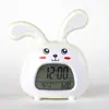 Reloj despertador digital multifuncional para niños y estudiantes, reloj electrónico digital con tres grupos de alarma, inteligente, con bonito conejo, voz y tiempo, venta al por mayor de fábrica