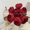 10 cabezas de ramos de peonías de flores artificiales envueltas en peonía central peonía occidental adornos florales para mesa de comedor en casa pared de flores para boda flores falsas