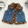 Colete Jeans Macio para Meninas com Forro de Lã Inverno 2025 Novo Colete Externo Espessado para Crianças, Jaqueta Jeans Estilosa Sem Mangas