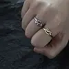 Anel Cruz Irregular Banhado a Prata, Estilo Minimalista Único, Design de Nicho, Hip-Hop Punk da Moda, Direto do Fabricante