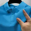 Camisa Polo Masculina 2024 com Gola Reversível e Manga Curta, Mais Vendida Transfronteiriça, Camiseta Casual Elegante para Negócios, Camisa Polo Casual Versátil