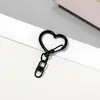 Llavero de aleación pintado con forma de corazón, colgante con cierre de resorte y cadena, ideal para manualidades, con broche de langosta.