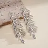 Pendientes Colgantes Ovalados de Circonita Transfronterizos Europeos y Americanos, Moda Retro, Temperamento Exquisito, Lujo Ligero, Pendientes de Alta Gama
