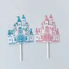 Tarjeta de pastel de decoración tridimensional de doble capa decoración de fantasía decoración para hornear inserto de dibujos animados de dos colores