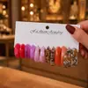 Pendientes Acrílicos de Colores en Forma de C Transfronterizos de Amazon Moda Europea y Americana Personalidad Estampado de Leopardo Set Creativo de Joyería de Resina