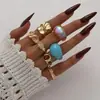 Joyería Transfronteriza Europea y Americana Diseño de Nicho Anillo Articulado Fotosensible Anillo de Mujer de Lujo Ligero con Piedras Preciosas Incrustadas Accesorios de Moda