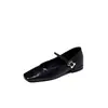 Zapatos Mary Jane para Mujer Piel Suave Primavera y Verano Francés Nuevo Retro Punta Cuadrada Boca Baja Correa de Hebilla Tacón Grueso Zapatos de Oficina para Mujer