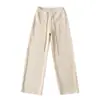 Ry25239-25 Otoño Nuevo Estilo Holgados de Pierna Ancha Largos hasta el Suelo Pantalones Casuales Estilo Americano Forrados de Felpa Engrosados Estilo Perezoso
