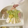 Vestido de Bebé Conjunto de Verano Nuevo Elegante Mameluco Floral para Bebés Niñas, Conjunto de Verano de Princesa Súper Lindo para Salidas