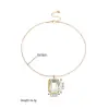 Estilo Ins Oro de 18K Moderno Exagerado Cuadrado Circonita Collar Accesorio para Mujer Moda Ol Lujo Ligero Gama Alta Cadena para Suéter