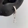 Pendientes de Aro Versátiles con Colgante de Gota de Agua Tachonados de Diamantes Brillantes de Nuevo Estilo para Doble Perforación, Pendientes Exquisitos, Pendientes de Clip Exquisitos, Pendientes de Lujo para Mujer