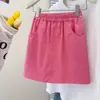 Falda de Verano de Color Caramelo de Cintura Alta para Mujer Talla Grande Primavera 2026 Estilo Coreano Adelgazante Versátil Falda Corta de Línea A para Mujer