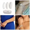 Pulseira Europeia e Americana Simples de Diamantes Completos Super Brilhante Elástica Elástica de 1 a 5 Fileiras Tornozeleira Pulseira Acessórios para Festa de Aniversário Casamento
