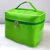 Bolsa de Cosméticos con Texto Impreso, Bolsa de Salón de Belleza, Artículos de Tocador para Almacenamiento, Bolsa de Cuidado, Borde Blanco Cuadrado, Rojo Grande