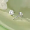 Pendientes de Plata Pura S999 con Textura Irregular Martillada, Simples y de Moda, Tridimensionales, Lujo Ligero, Geométricos, Versátiles, Pendientes Personalizados, Venta al por Mayor