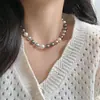 Pulsera Magnética de Perlas de Vidrio Mixto para Mujer, Cadena para Clavícula Versátil de Moda de Lujo Ligero de Gama Alta para el Trabajo, Venta al por Mayor de Joyería