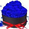 Flor Preservada Flor Real Cubeta Abrazo en Forma de Corazón Terminada Regalo de San Valentín Navidad Compromiso Regalo Romántico de Alta Gama