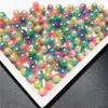 Pérola Artificial Cor Mágica 8mm Sem Furo Gradiente Sereia Contas Soltas DIY Artesanal Pequenas Contas Redondas Preenchimento de Balde Cosmético Joias