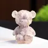 Decoración de grava de cristal natural para atraer riqueza, oso de resina con superficie texturizada, adorno de resina transfronterizo, piedra verde auspiciosa