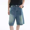 Jeans Cropped de Pierna Ancha Casual Vintage para Hombre, Ajuste Holgado de Moda, Pantalones Largos Rectos de Caída Versátiles