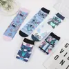 Calcetines Estilo Coreano Dibujo Stitch Nuevos Ins Primavera y Otoño Caña Corta Calcetines para Chicas Estudiantes Calcetines de Barco Lindos Calcetines de Algodón Lindos para Mujer