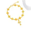 Tienda de Oro Mismo Estilo Arena Oro Cuervo Cruz Pulsera Oso Cruz Nicho Exquisito Pulsera de Gama Alta Venta al por Mayor