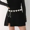 Corrente de Cintura em Formato de Coração com Incrustação de Turquesa, Corrente de Cintura de Metal, Cinto Ajustável da Moda, Acessório Feminino Versátil e Estiloso, Corrente de Cintura Combinando