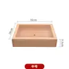 Caja de Sashimi de Madera Estilo Japonés con Tapa, Caja para Pescado, Caja para Salmón, Plato para Carne de Res, Plato para Verduras, Caja de Madera, Caja de Madera Blanca para Sushi
