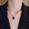 Design de nicho um colar de carta de amor Marca preta feminino estilo frio ins corrente de clavícula com contas redondas simples um dois-em-um
