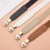 Nuevo Cinturón para Abrigo de Mujer con Hebilla de Perlas Falda, Vestido Versátil de Moda con Fajín Delgado Elástico Elástico
