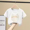 Ropa de Verano de Manga Corta 100% Algodón para Niñas 2026 Nuevo Estilo Estilo Coreano Ropa para Niños Camisetas de Manga Corta Cuello Redondo Camiseta para Niños Verano