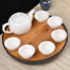 Juego de Té de Porcelana Blanca Kung Fu de Placa de Burbujas Secas Simple para el Hogar Taza con Tapa Juego Completo Plato Plato de Almacenamiento de Agua Taza de Té Mesa de Té Pequeña Mini