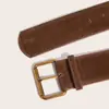Cinto Americano de Outono e Inverno Suede Personalidade Fivela Quadrada Popular Larga Moda Versátil Calça Feminina Retrô