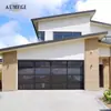 Aleación de Aluminio Certificada CE Puerta de Garaje abatible de Vidrio Puerta Elevable de Garaje para Villa Estilo Europeo Persiana Enrollable con Mando a Distancia Eléctrico