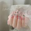 Mini diseño de uñas con forma de ojo de caballo y orejas de trigo de circón, tamaño pequeño, base chapada en diamante, forma Super Flash, base puntiaguda blanca, micro circonita de color diamante.